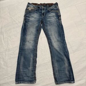 Rock Revival Pristine Slim Boot Stretch Mens Jeans Size 33